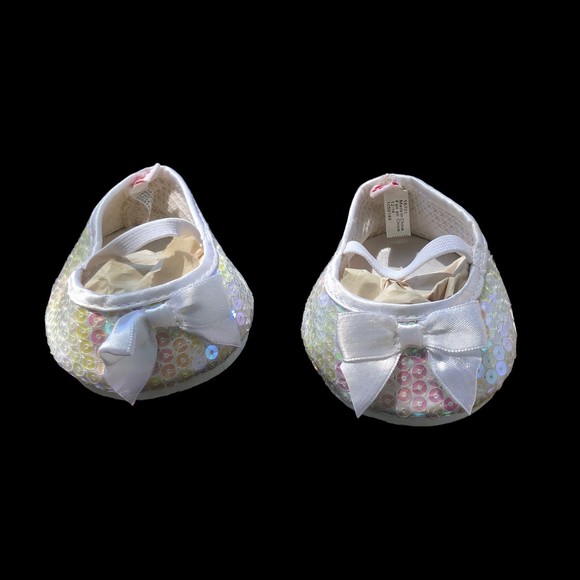 Build a Bear Sequin Shoes, Girls BAB Glitter Flat Dress shoes - Picture 1 of 5